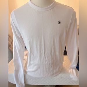 White long sleeve GStar crew neck tee